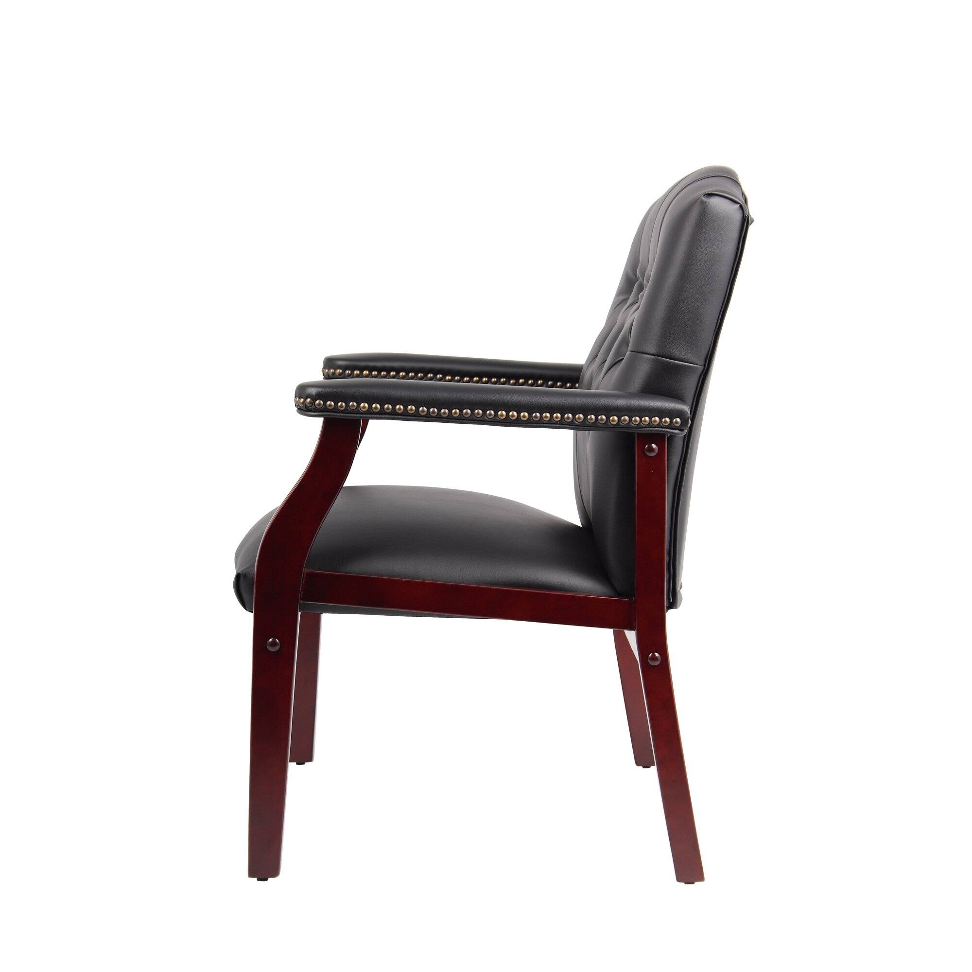 Alt View 5. GOODSILO - Boss Office Products Ivy League Guest Chair - Traditional Reception Chair - Black.