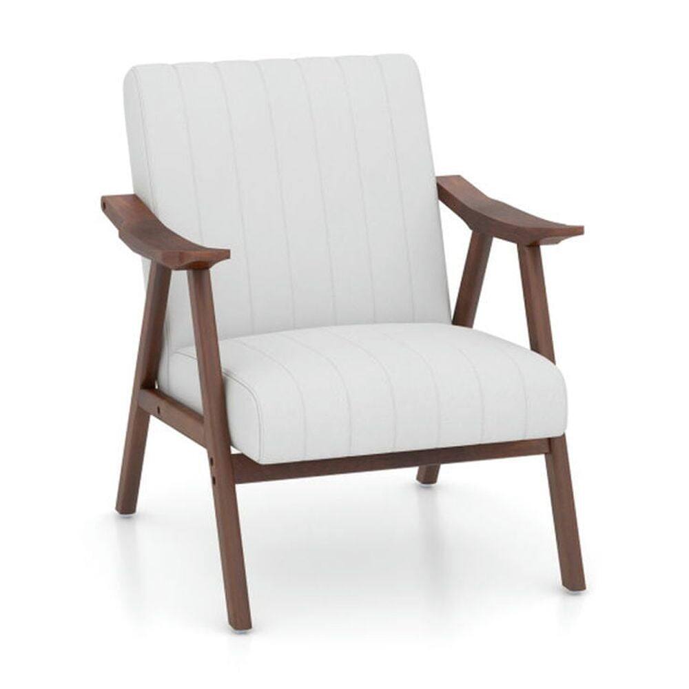 Front. Pefilos - Modern Accent Chair Leisure Armchair with Felt Pads-Beige, Modern Chair for Dorm, Room, Home Office - Beige.