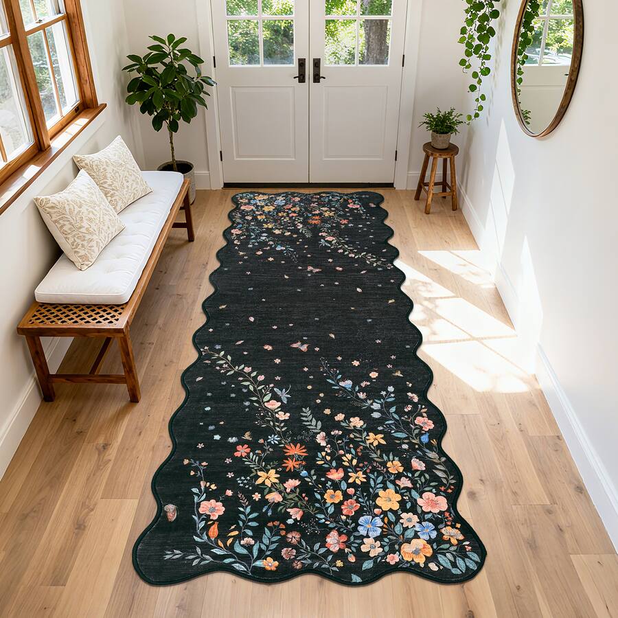 GARVEE Modern Pastoral Tone Area Rug with Insect & Insect Pattern Low ...