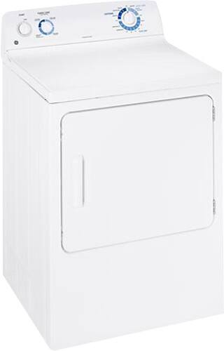 Angle Standard. GE - 7.0 Cu. Ft. 5-Cycle Gas Dryer - White-on-White.
