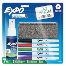 Expo - Dry Erase Starter Set, Ultra Fine Tip, 5/Set - Assorted Colors