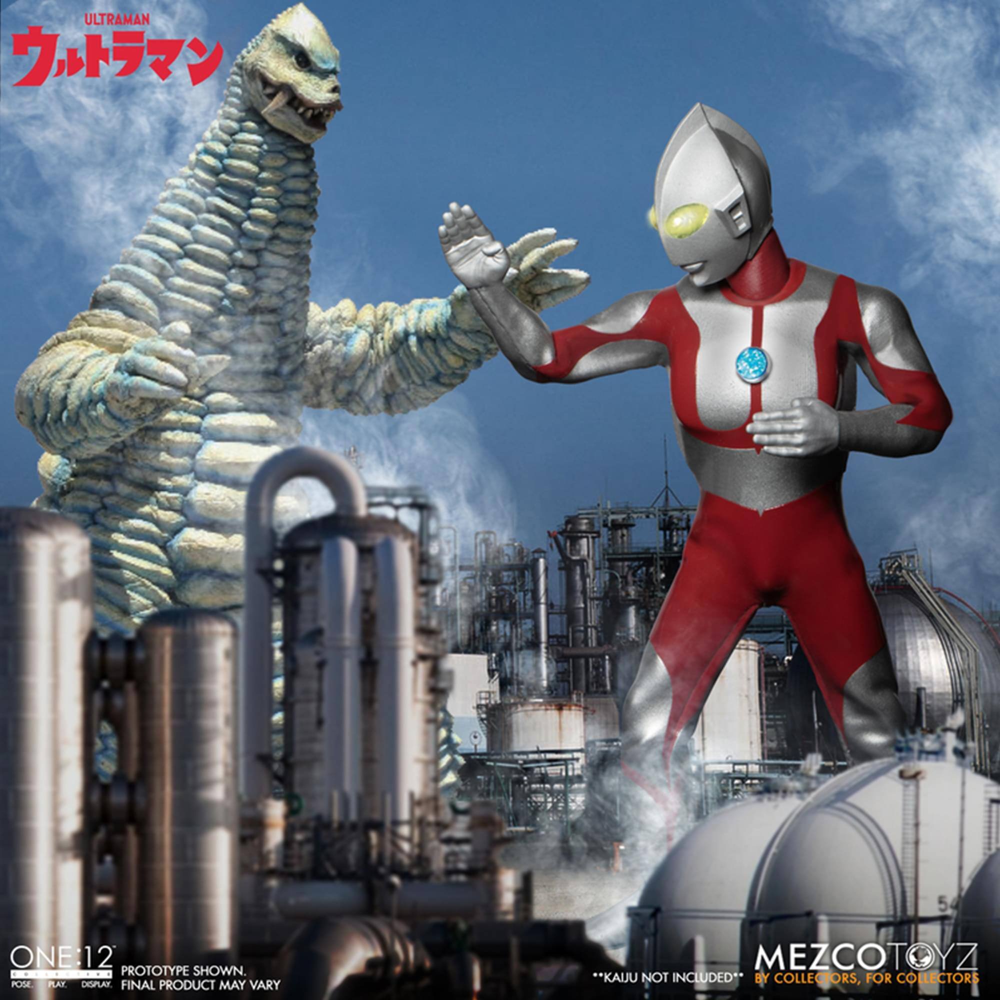 ULTRAMAN ONE:12 L PROTOTYPE SHOWN. POSE PLAY DISPLAY FINAL PRODUCT MAY VARY. "KAU" NOT INCLUDED. BY COLLECTORS, FOR COLLECTORS