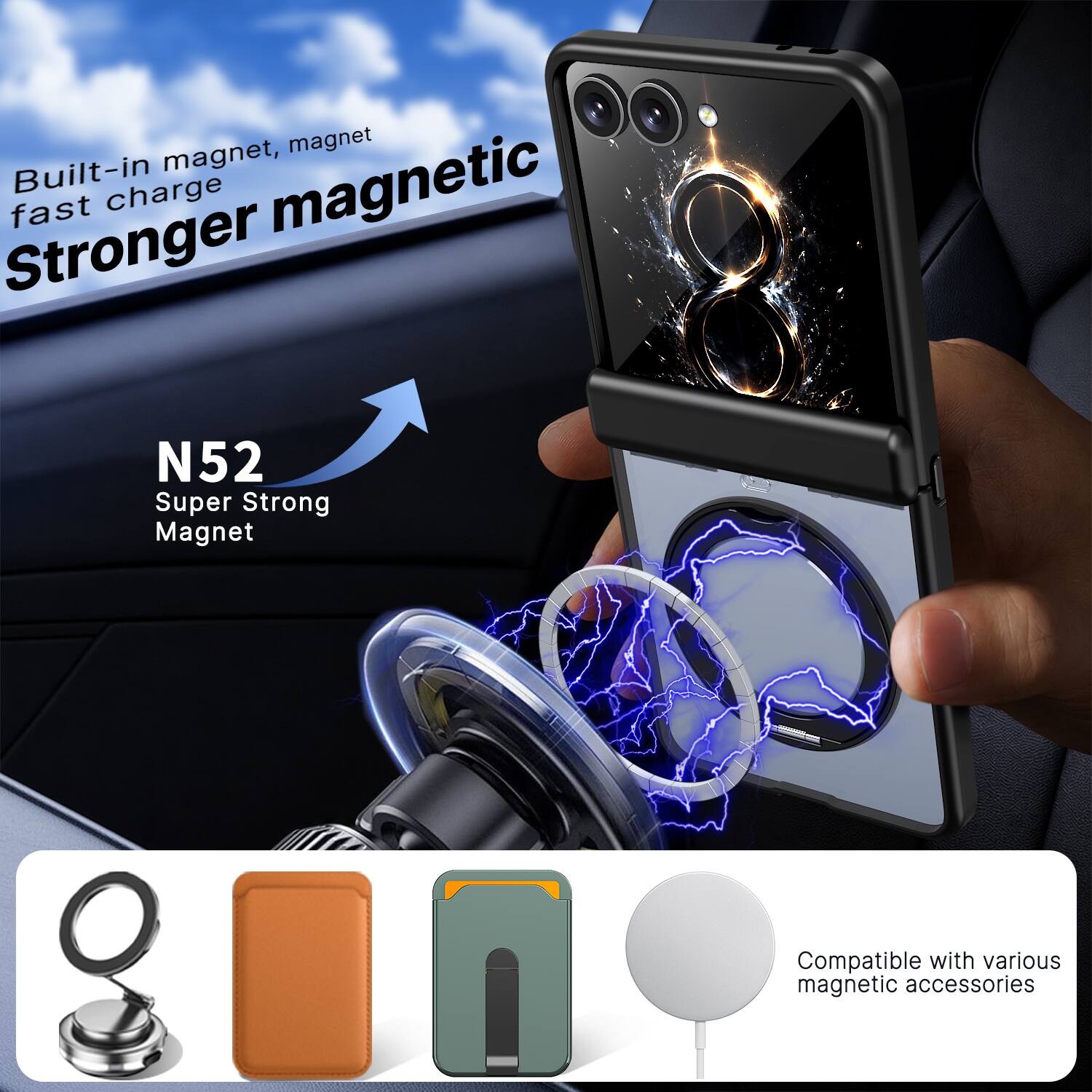 Built-in magnet, magnet fast charge magnetic Stronger

N52 Super Strong Magnet

Compatible with various magnetic accessories