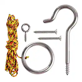 GSE Games & Sports Expert - Stainless Steel Hook and Ring Swing DIY Kit for Indoor and Outdoor with Family and Friends