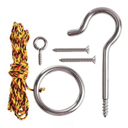 Front. GSE Games & Sports Expert - Stainless Steel Hook and Ring Swing DIY Kit for Indoor and Outdoor with Family and Friends.
