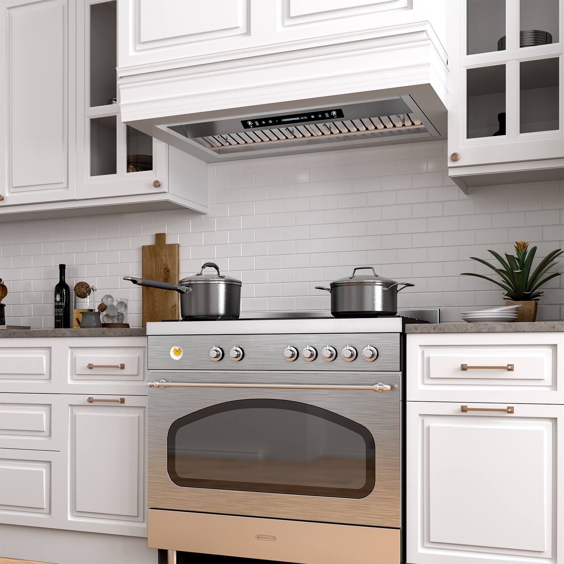 Alt View 2. Onefly - 36 inches - Externally Vented & Recirculating - Insert Range Hood - Stainless Steel.