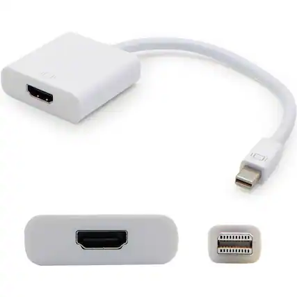 Front. AddOn - AddOn 5-Pack of Mini-DisplayPort 1.1 Male to HDMI 1.3 Female White Adapters For Resolution Up to 2560x1600 (WQXGA) - White.