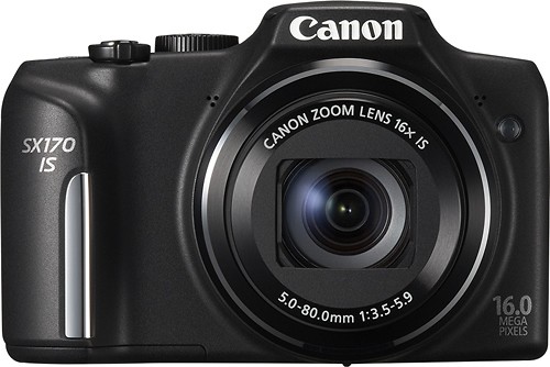  Canon - PowerShot SX170 IS 16.0-Megapixel Digital Camera - Black