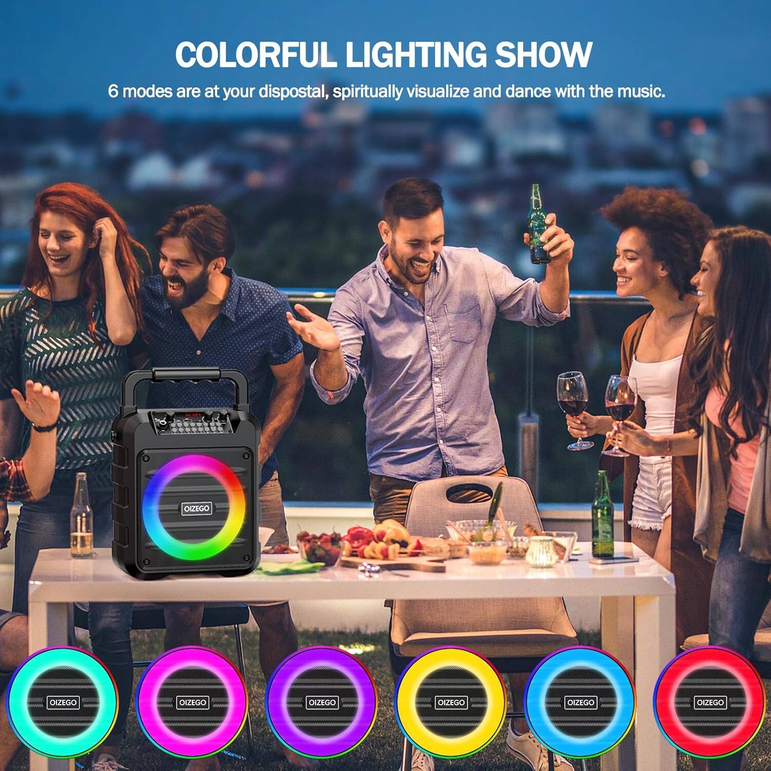 COLORFUL LIGHTING SHOW

6 modes are at your disposal, spiritually visualize and dance with the music.