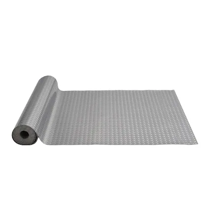 Front. VEVOR - Garage Floor Mat, 157.48 x 59.05 inch PVC Garage Flooring Roll, Non-slip Diamond Texture, 64.58 sq.ft Covering Space - Silver.