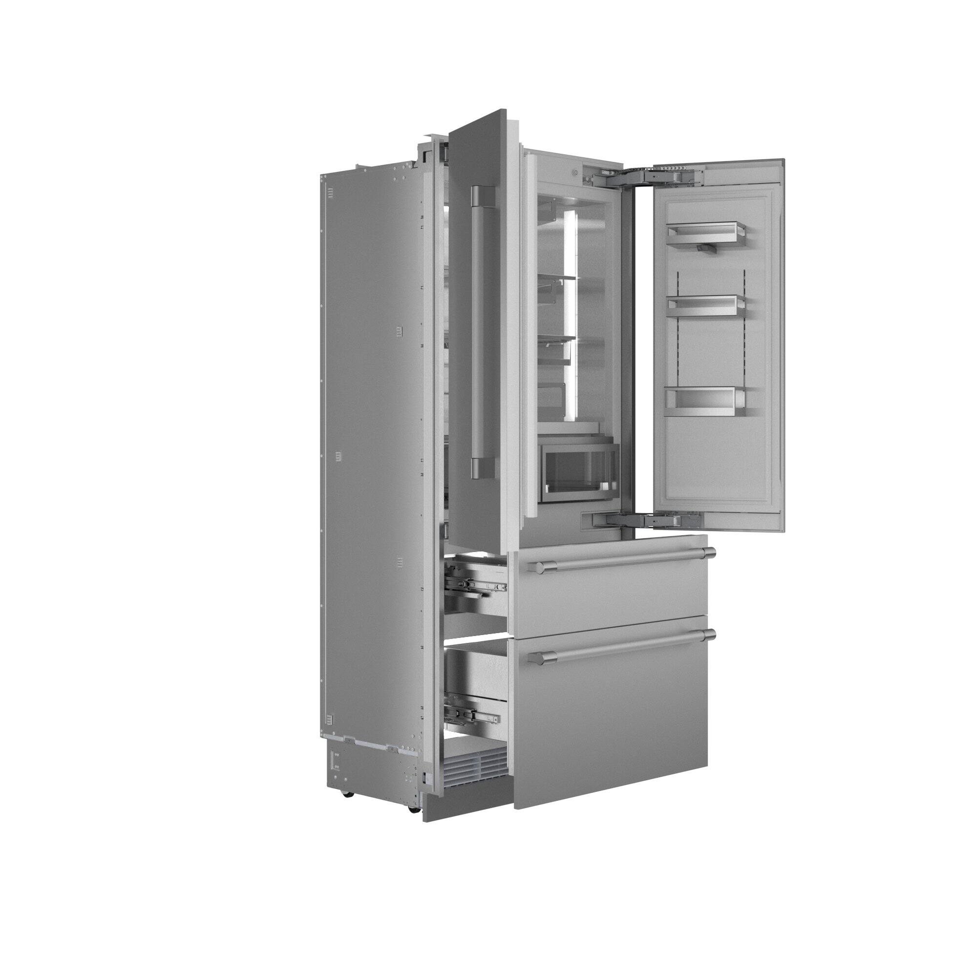 Alt View 3. Thermador - Freedom Collection 18.8 Cu. Ft. French Door Built-in Smart Refrigerator with Professional Series Handles - Stainless Steel.