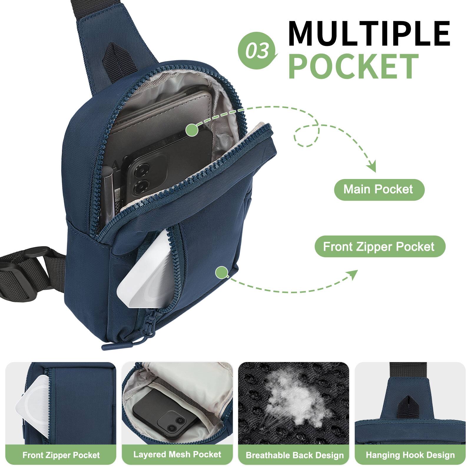 MULTIPLE POCKET

03

- Main Pocket
- Front Zipper Pocket
- Layered Mesh Pocket
- Breathable Back Design
- Hanging Hook Design