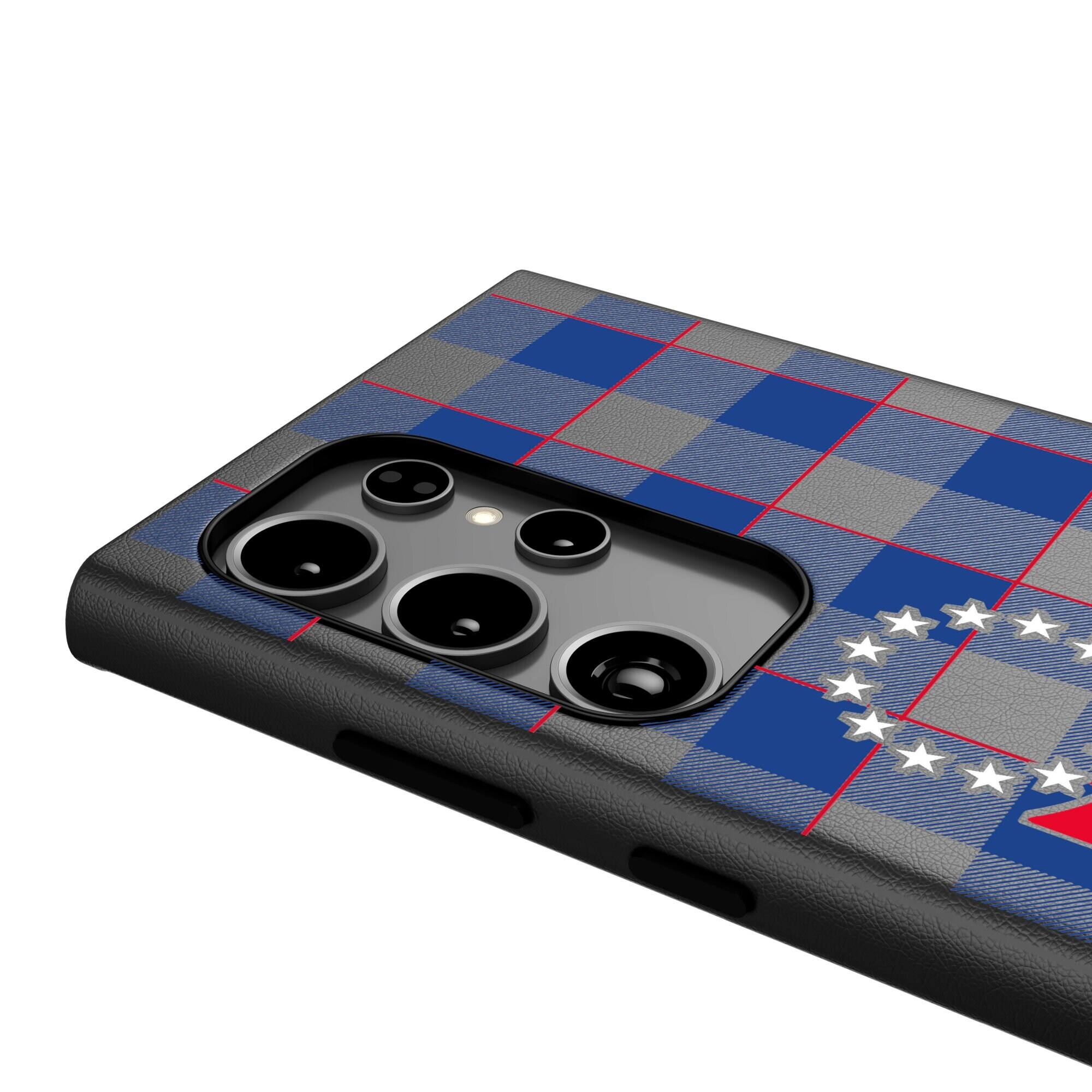 Alt View 3. Keyscaper - Philadelphia 76ers Plaid Galaxy Magnetic Bump Case - S24 - Black.