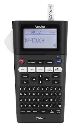 Front. Brother - Take-It-Anywhere Rechargeable Label Maker - Black.