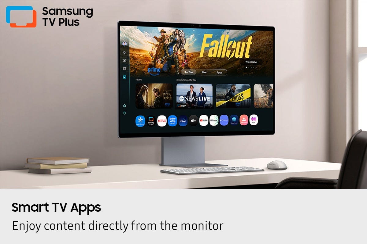 Samsung TV Plus offers a variety of apps, including Fallout, Power Rings, and Netflix. With Samsung Smart TV, you can enjoy content directly from the monitor.