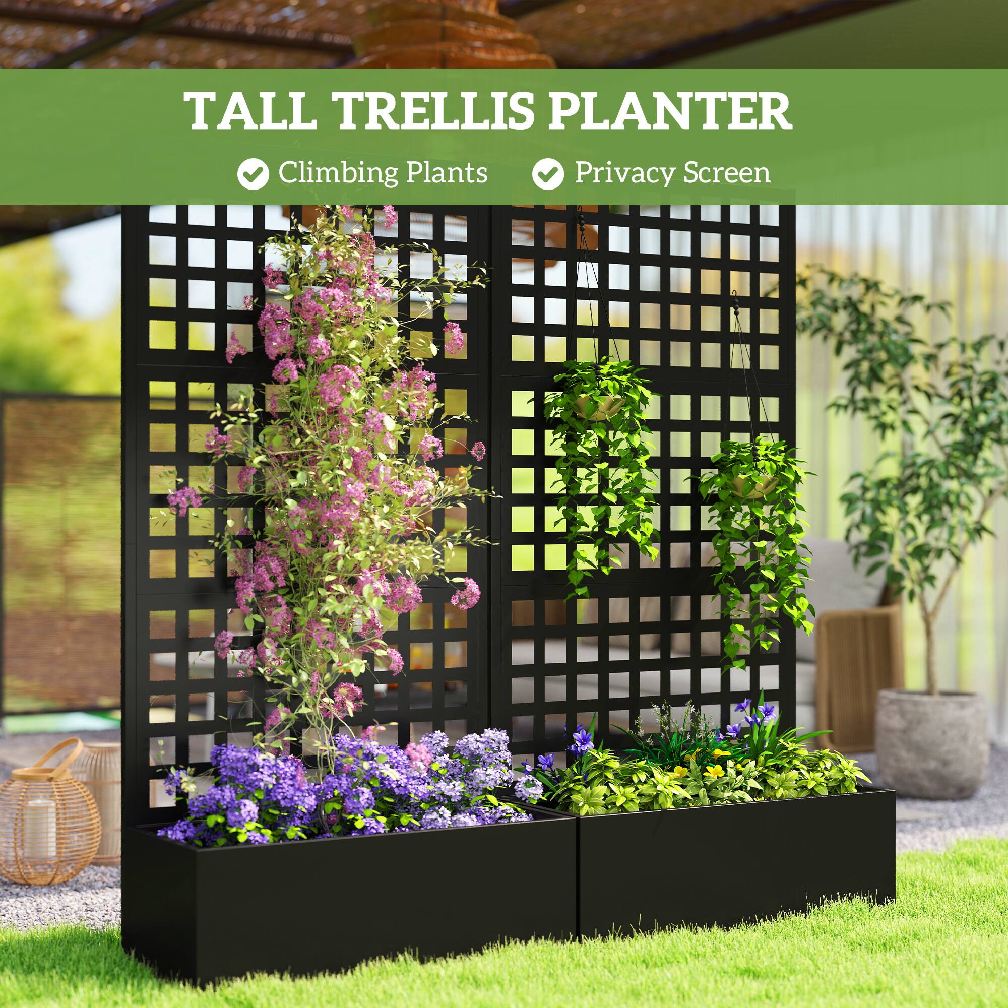 TALL TRELLIS PLANTER  
Climbing Plants  
Privacy Screen