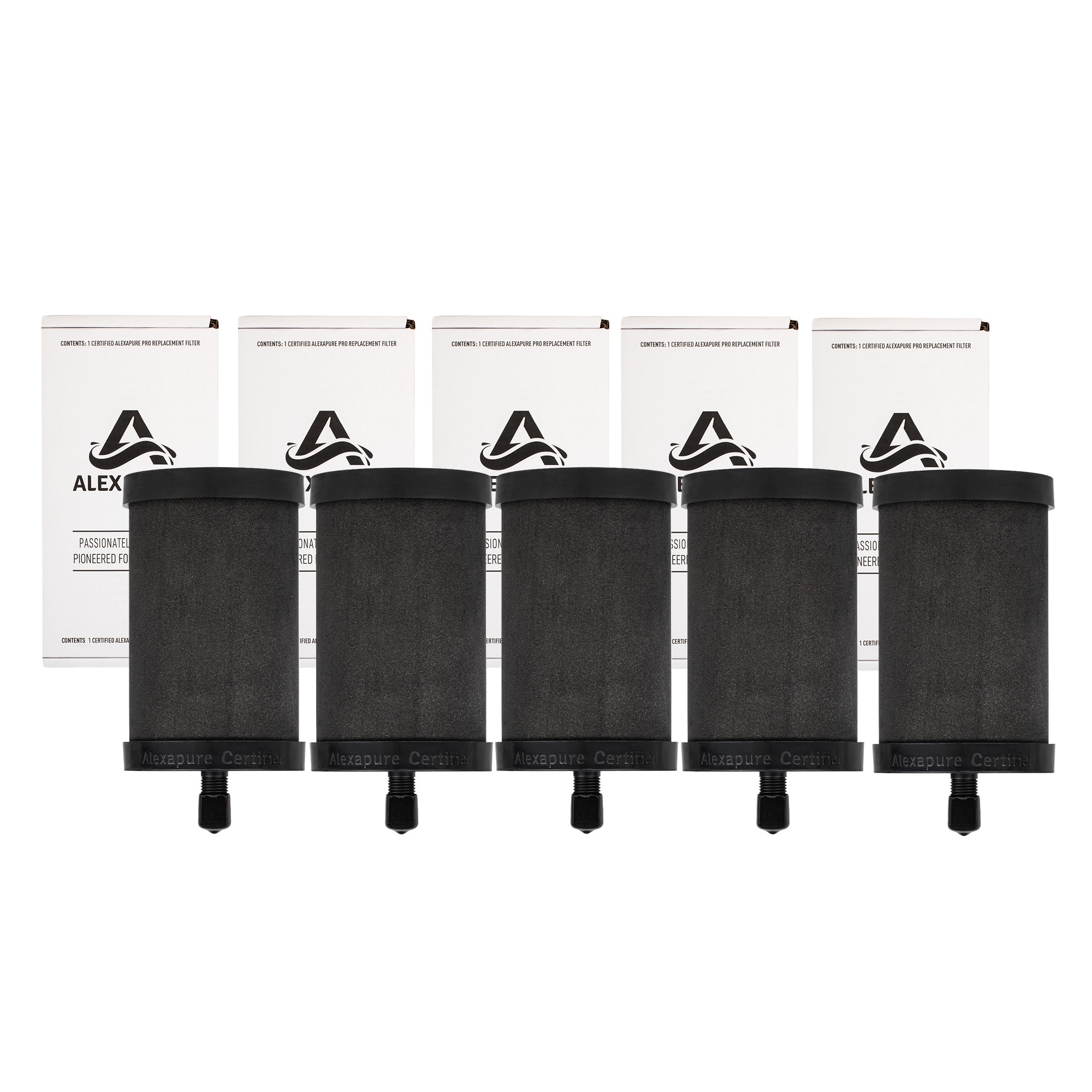 3M - Alexapure Pro 2387 Genuine Replacement Water Filter Black-Made in USA (5 Pack)
