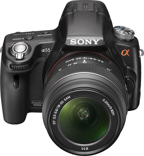 Best Buy: Sony Alpha A55 16.2-Megapixel DSLR Camera with 18-55mm 