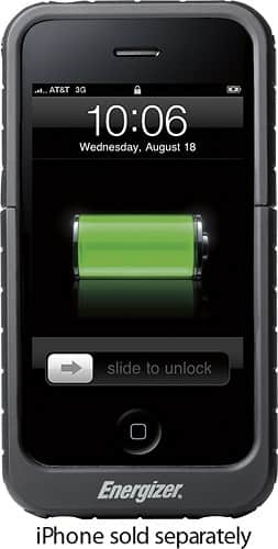 Front Standard. Energizer - Qi Inductive Charging Sleeve for Apple® iPhone® 3G/3GS - Black.