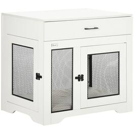Siljoy - Dog Crate End Table with Cushion & Drawer, 2‑Door Kennel for Small/Medium Dogs up to 44 lbs