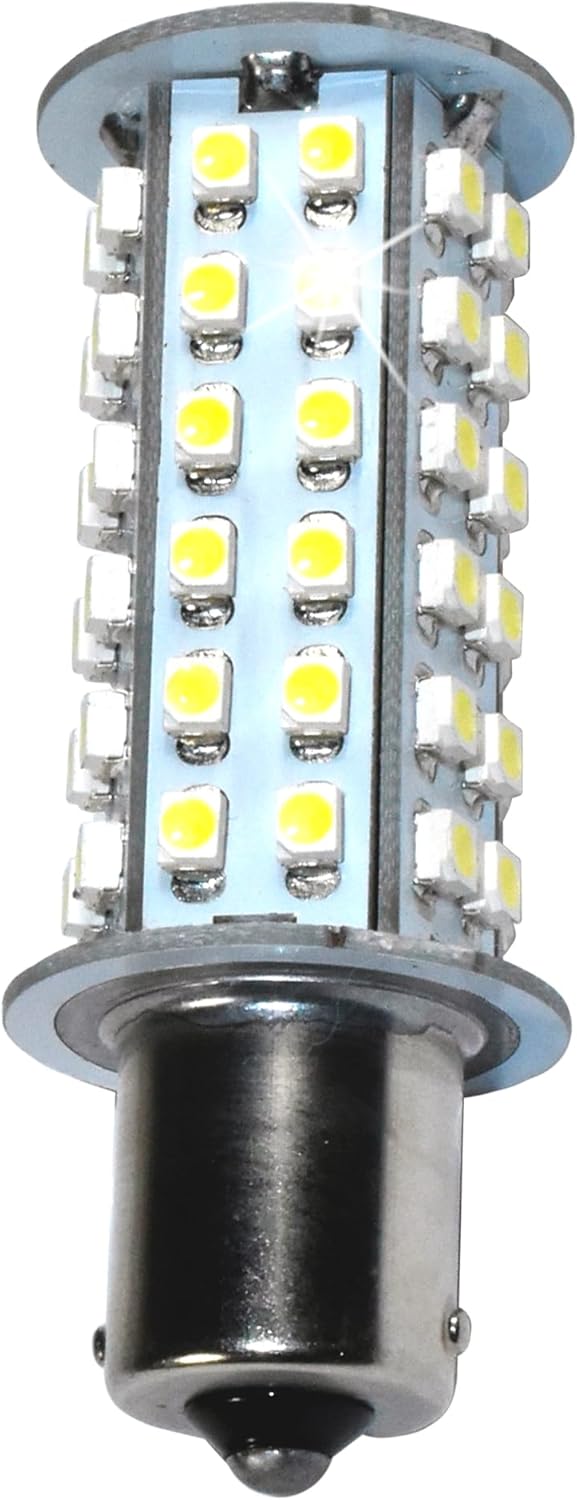 Alt View 5. HQRP - HQRP BA15s LED Bulb 66x3528 SMD Cool White 6300-7000K 10-30V DC 5W 320-370lm Replaces 1141/1156 RV.