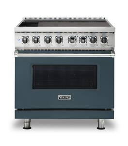 Viking - 5 Series 5.6 Cu. Ft. Freestanding Electric Induction Range - Squall