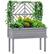 Front. Outsunny - Raised Garden Bed with Trellis for Climbing Plants, Vegetable, Grape Vines, Elevated Planter Box with Legs - Gray.
