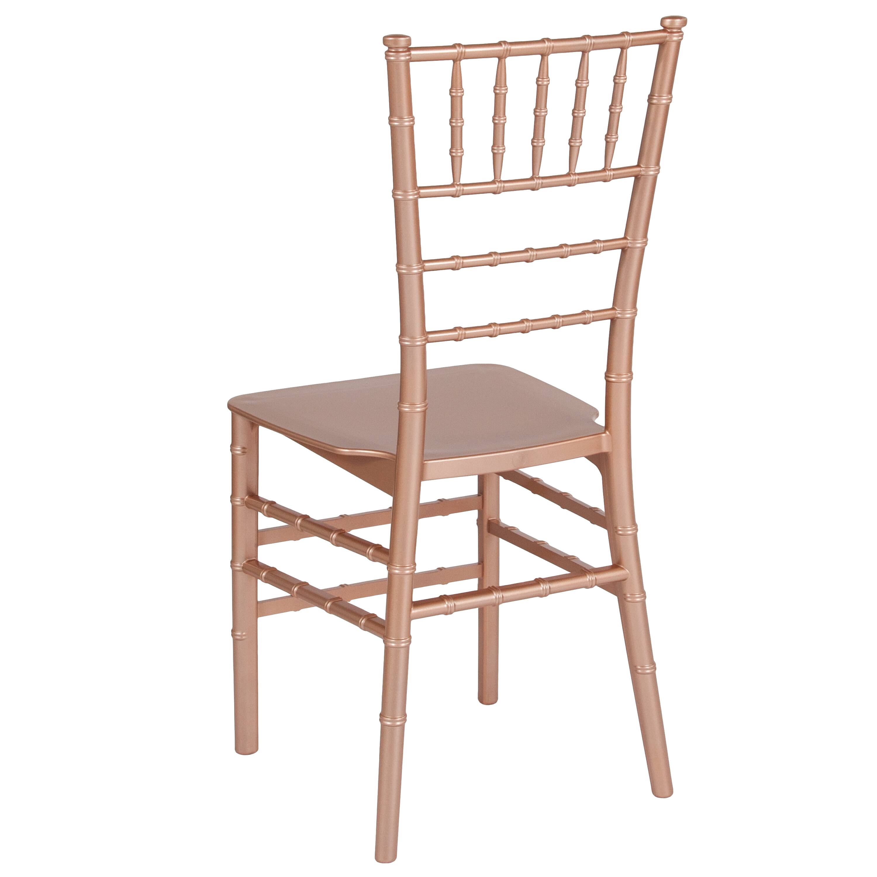 Alt View 3. Emma + Oliver - Resin Stacking Dining Chiavari Chair - Rose Gold.