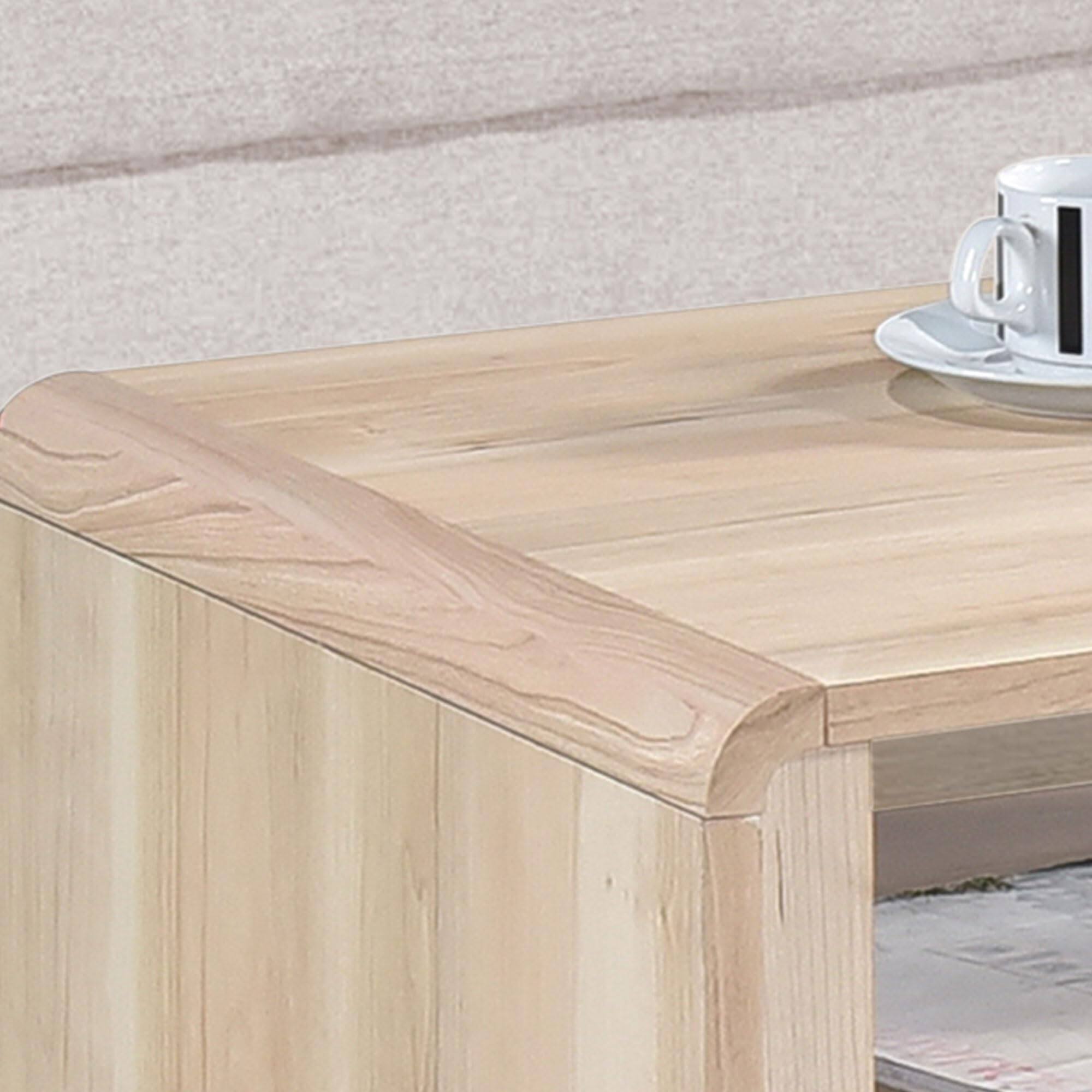 Alt View 2. Kings Brand Furniture - Kings Brand Furniture Nathan Coffee Table with Open and Close Shelving Perfect for Living Room - Natural.