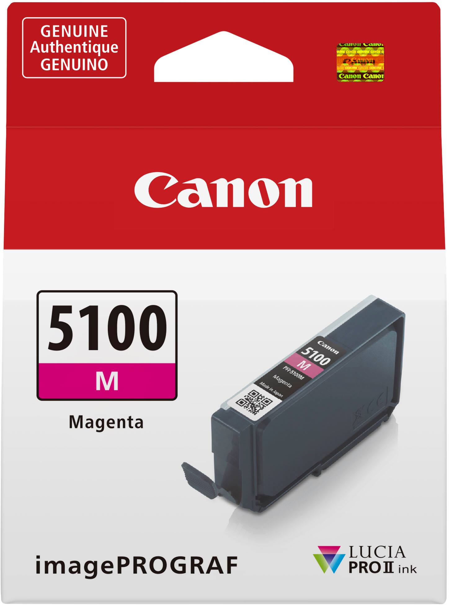 GENUINE Authentique GENUINO Canon Canor Canon 5100 M Canon M 5100 Magenta PF-5100M Made in AMTNT Magenta imagePROGRAF LUCIA PROII ink