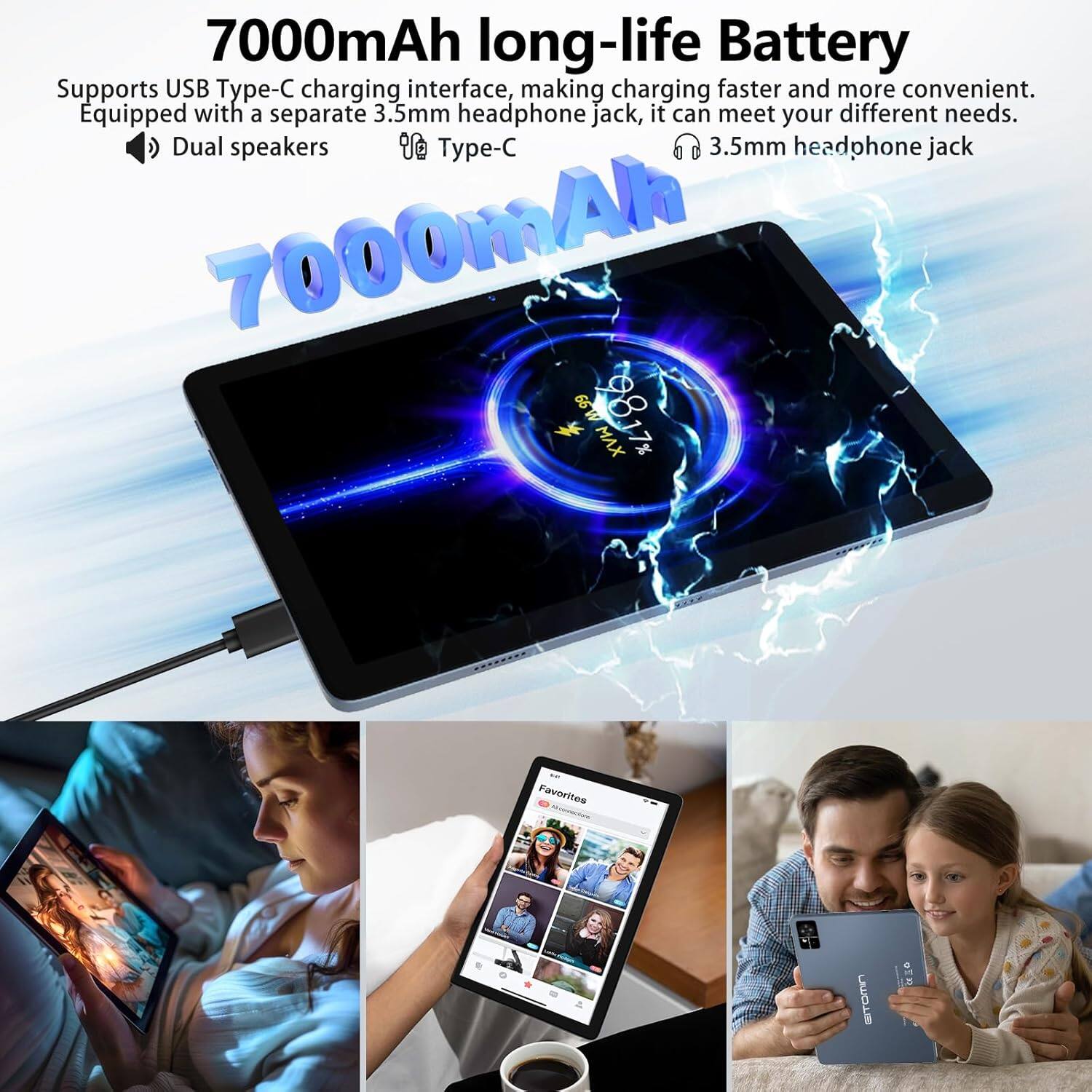 7000mAh long-life Battery
Supports USB Type-C charging interface, making charging faster and more convenient. Equipped with a separate 3.5mm headphone jack, it can meet your different needs.
- Dual speakers
- Type-C
- 3.5mm headphone jack
7000mAh
M.99 98 MAX 17% Favorites STOMN WIO