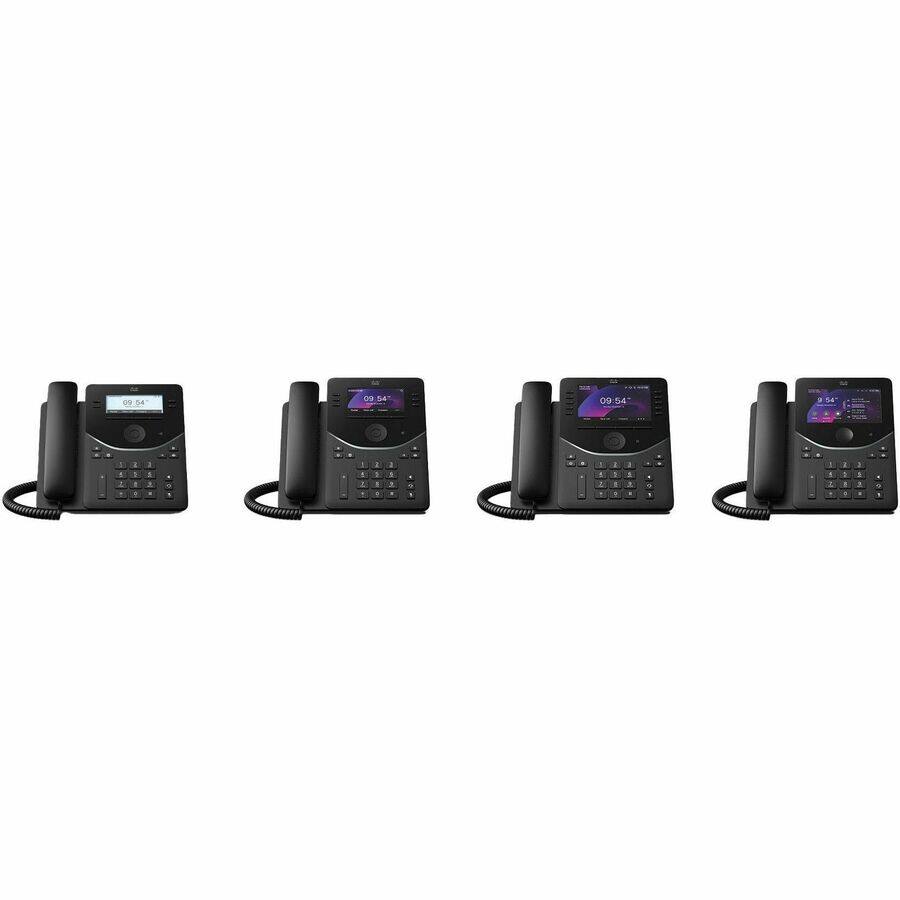 Alt View 2. Cisco Consumer Products - Cisco 9841 IP Phone - Corded - Corded - Desktop, Wall Mountable - Carbon Black - 4 x Total Line - VoIP - 3.5" LCD - 2 x - Carbon Black.