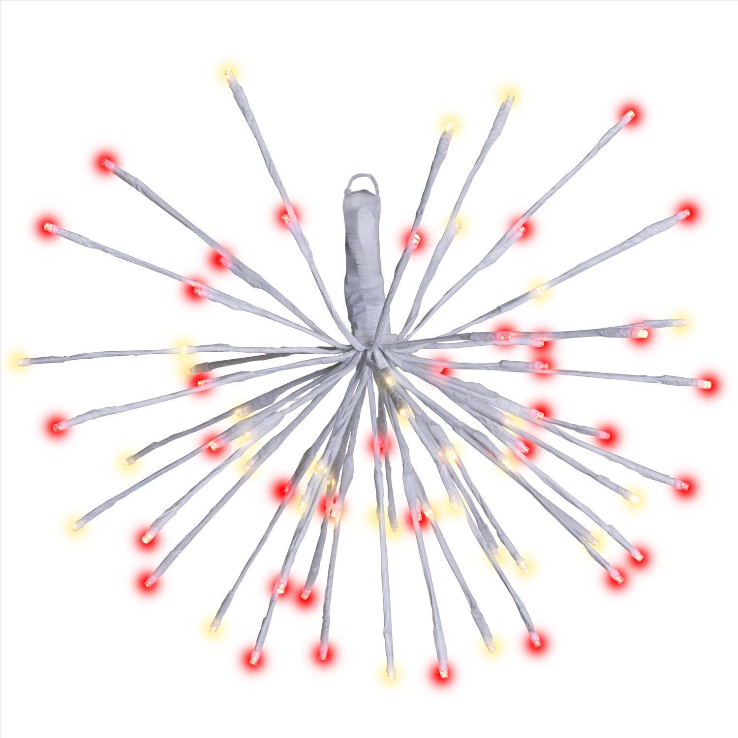 Celebrations - LED Red/White 3 in1 Starlight Burst Deluxe 16 in. Hanging Decor - Red | White