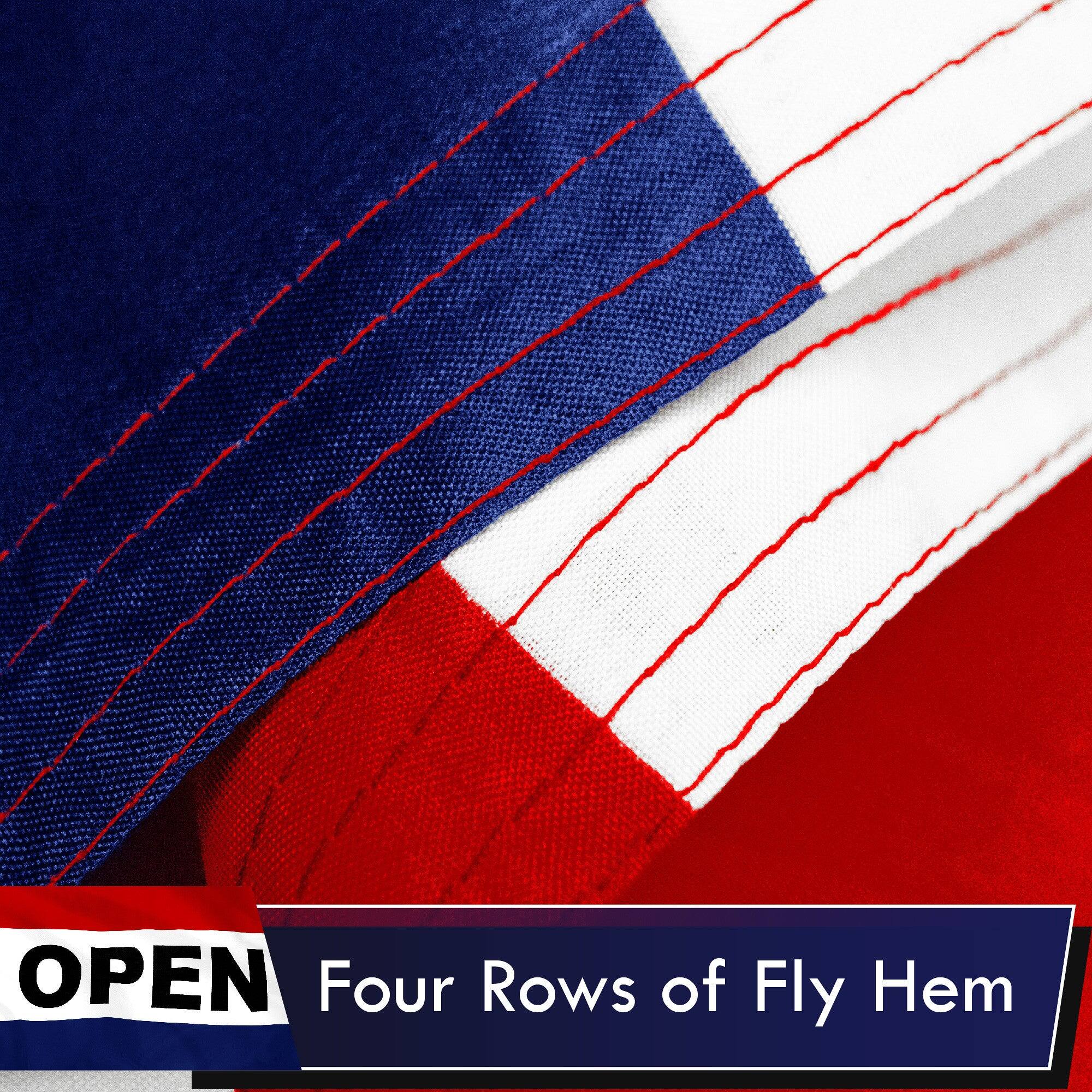 OPEN  
Four Rows of Fly Hem