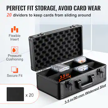 graded card storage Black Case (Large) so this case is the perfect solution to keep all cards SLAB ARMOR 3 Row Graded