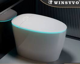 Dyonery - smart toilet with foam cover, large and small flushers, women's wash, warm air drying, and automatic lid opening - White