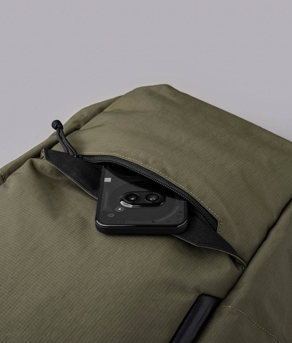 Alt View 2. ALPAKA - Elements Backpack Pro Laptop Backpack Fits 16'' Laptop with Dual Bottle Pockets, Travel Backpack for Men - Green Axoflux 400D Ripstop Nylon.