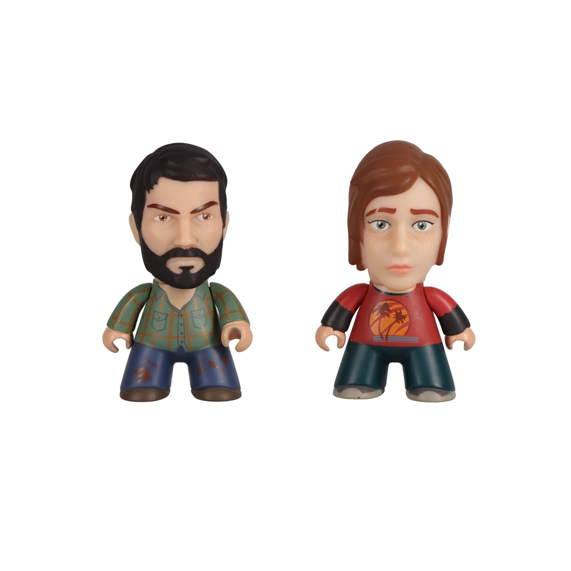 Front. BBC - The Last of Us 3" Joel & Ellie Vinyl Figures - White.