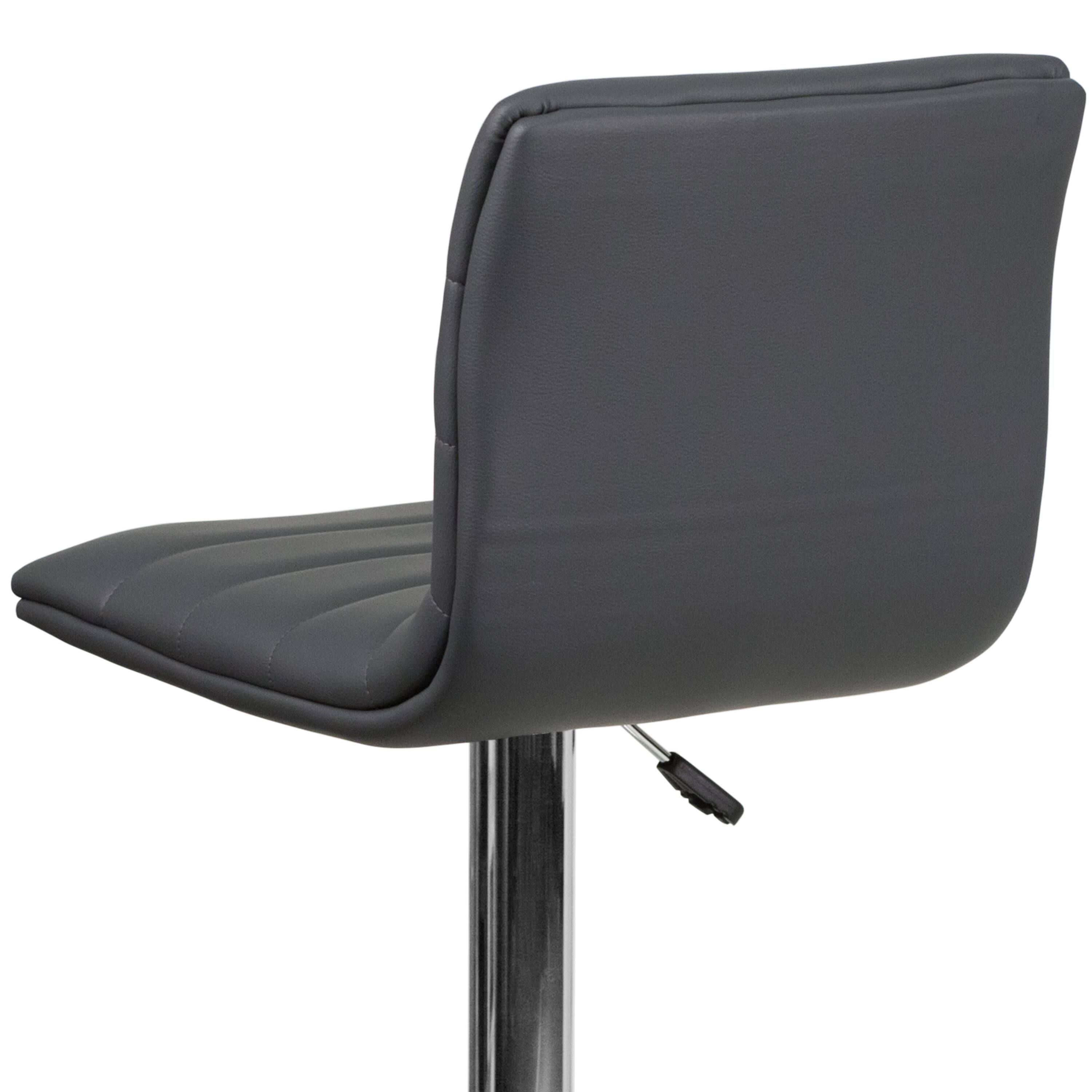 Alt View 15. Alamont Home - Modern Vinyl Adjustable Height Barstool with Horizontal Stitch Back - Gray.