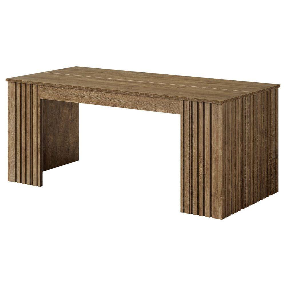 Alt View 2. Kadyn - Modern 63-Inch Executive Office Desk, Large Writing Workstation, Brown - Brown.