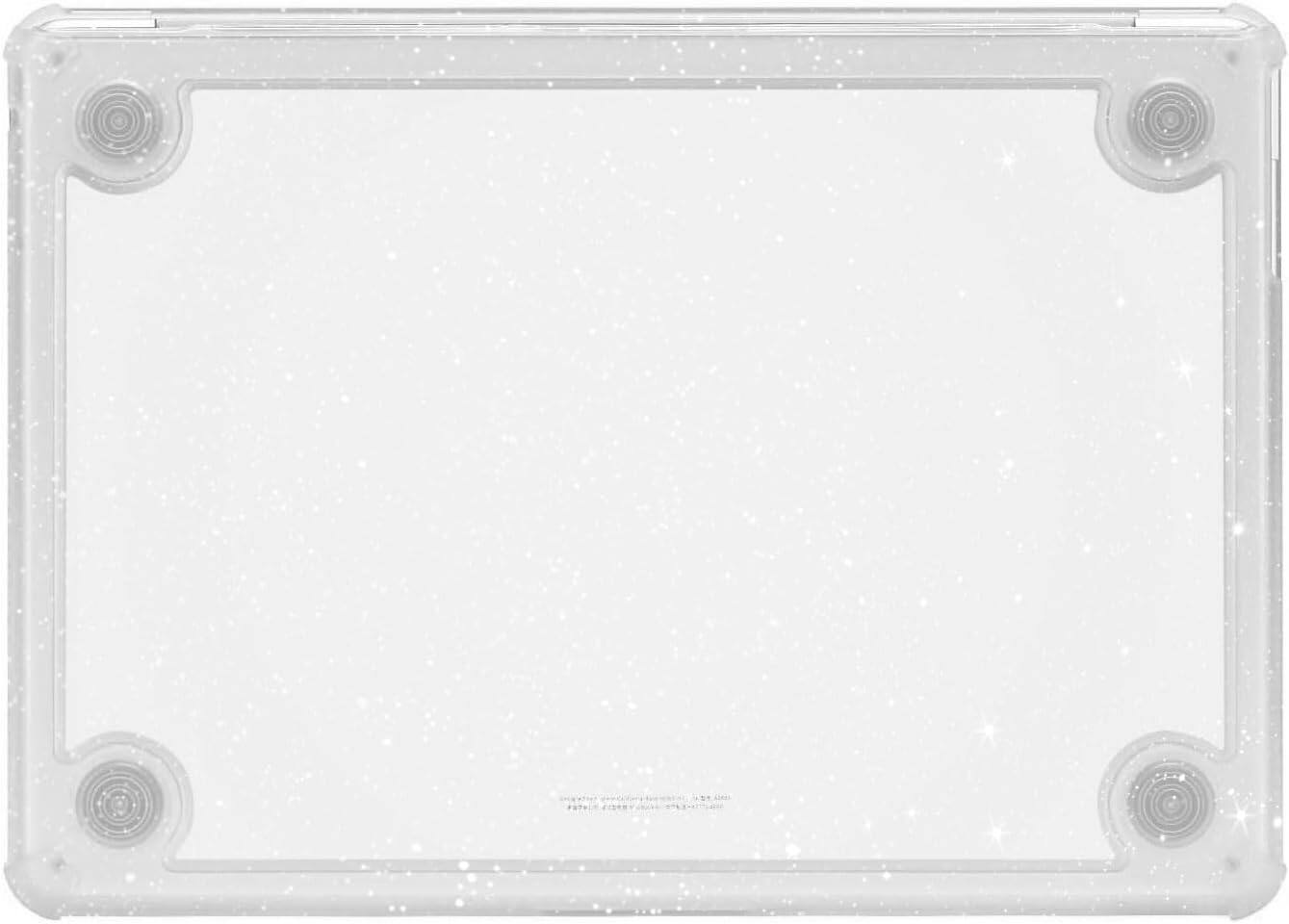 Alt View 3. mosiso - For MacBook Air 13.6 inch M5 A3449 M4 A240 M3 A3113 M2 A2681 2026-2022, Glitter Plastic Hard Shell with TPU Bumper - Transparent.