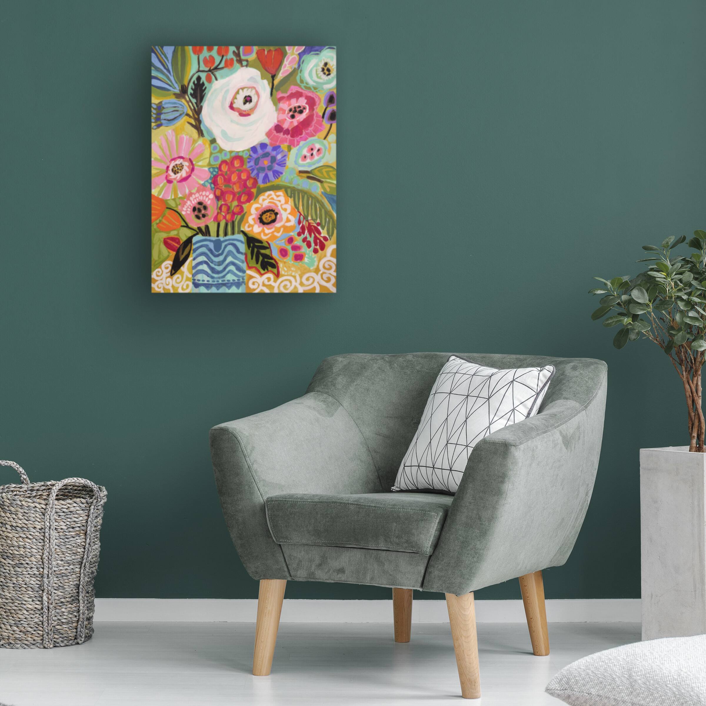 Back. Trademark Fine Art - Karen Fields 'Fresh Flowers In Vase Ii' Canvas Art - Multicolor.