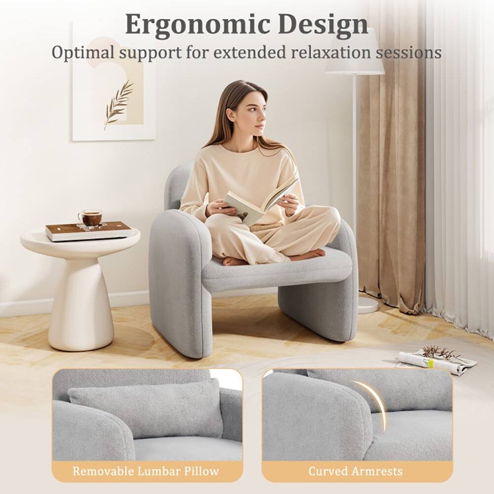 Ergonomic Design  
Optimal support for extended relaxation sessions  

- Removable Lumbar Pillow  
- Curved Armrests