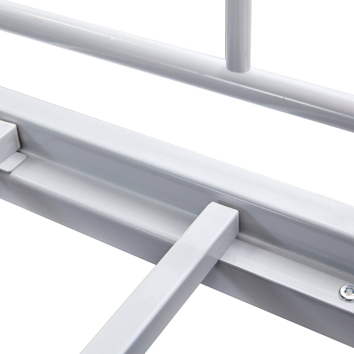 Alt View 1. Vecelo - Metal Twin Size Daybed Frame with Slats, Headboard & 12.6" Storage Space for Bedroom Guest Room or Living Room - White.