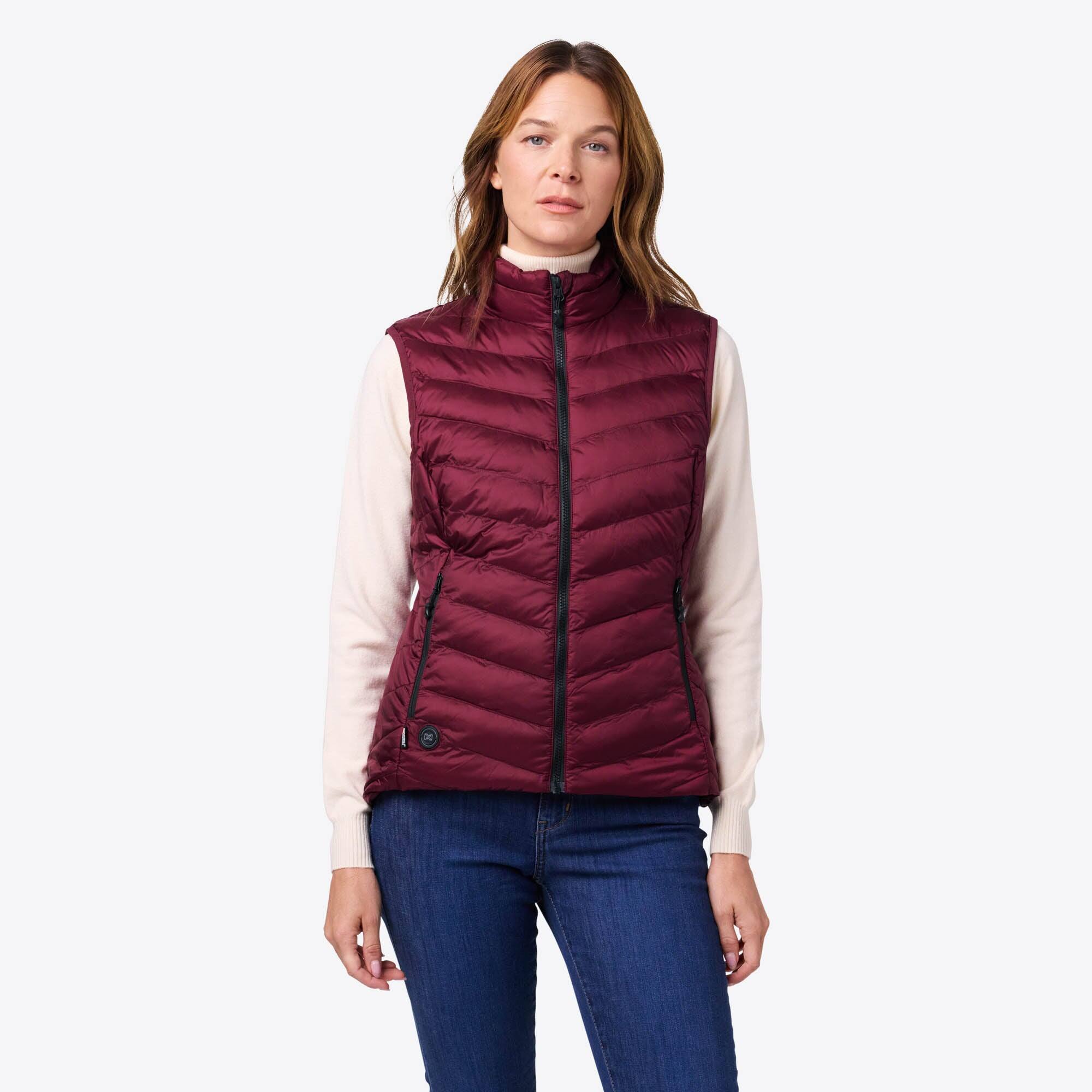 Mobile Warming- Women's Backcountry Xtera Heated Vest- Burgandy
