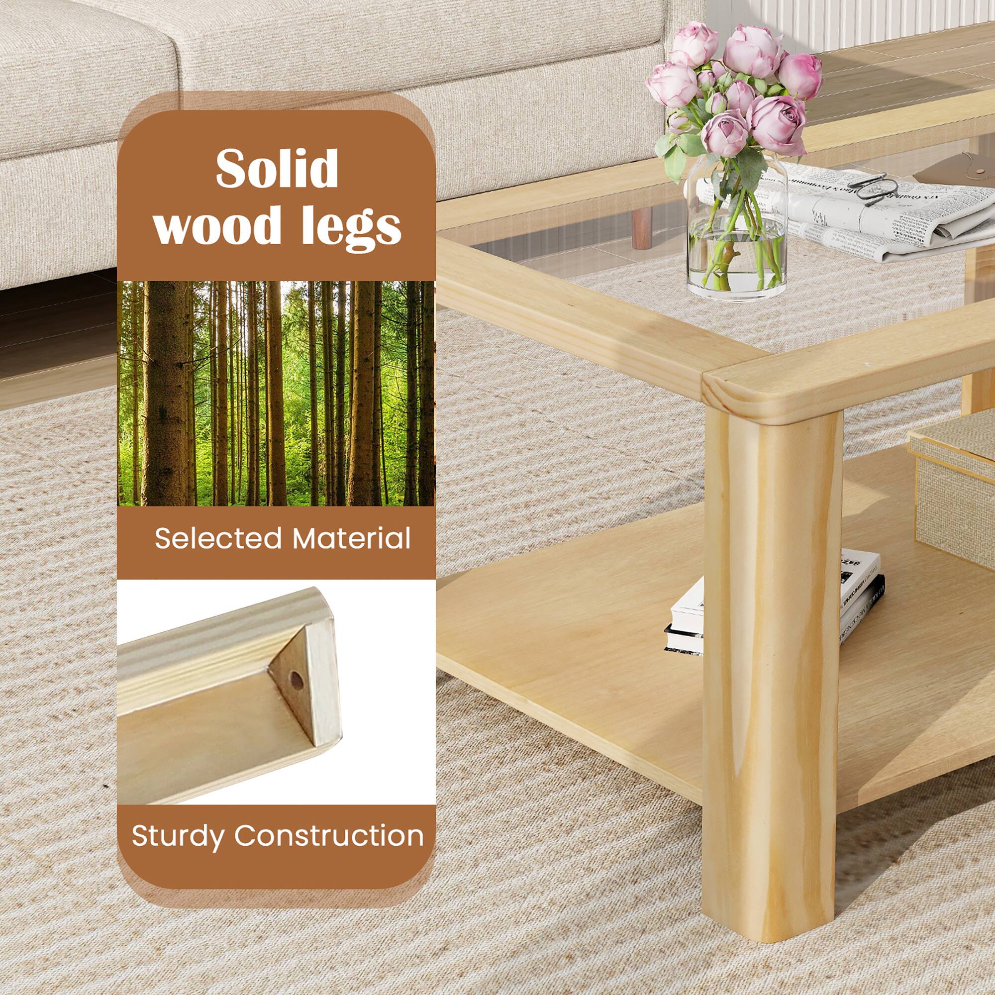 Solid wood legs  
Selected Material  
Sturdy Construction