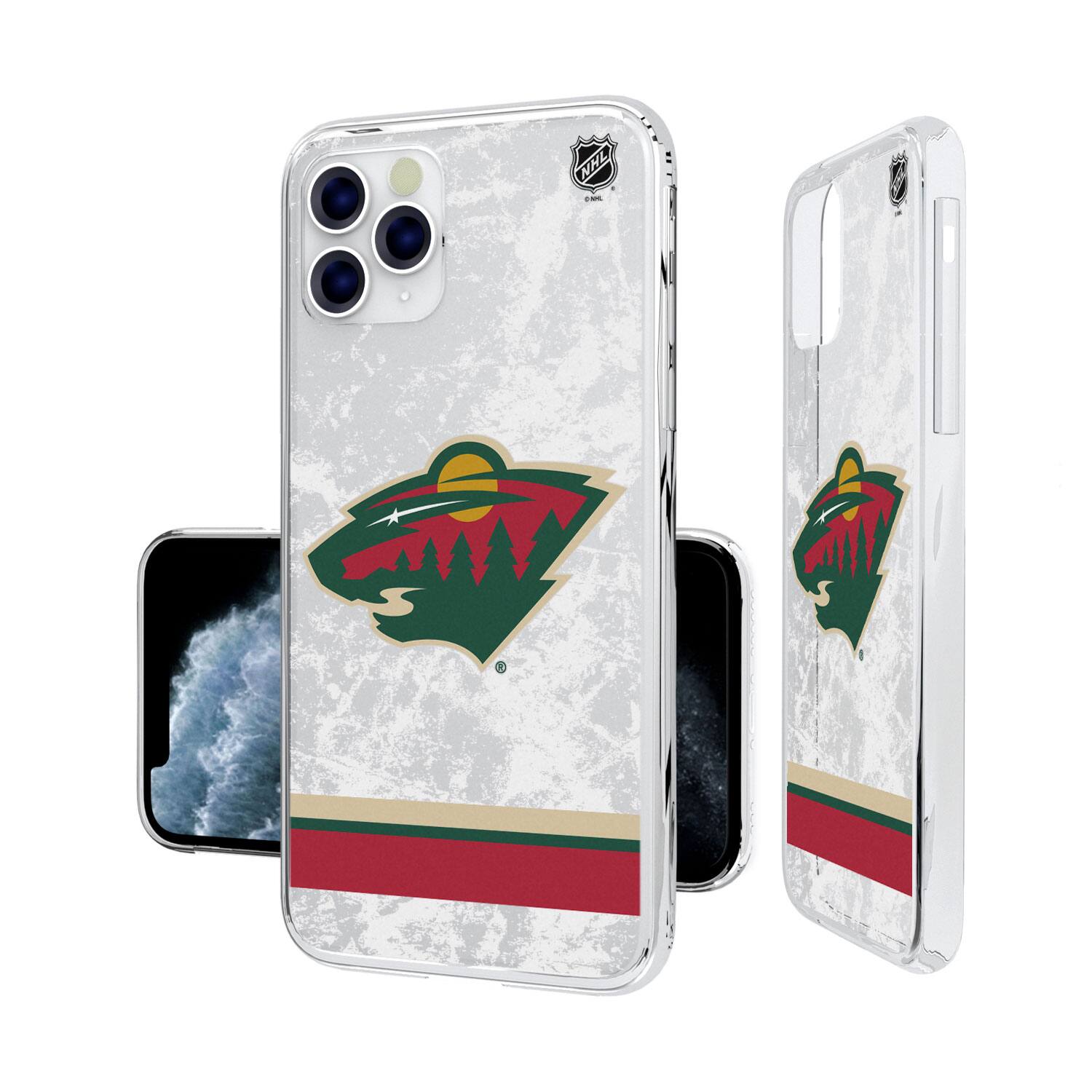 Alt View 3. Keyscaper - Minnesota Wild iPhone Stripe Clear Ice Case - 13 mini - Multicolor.
