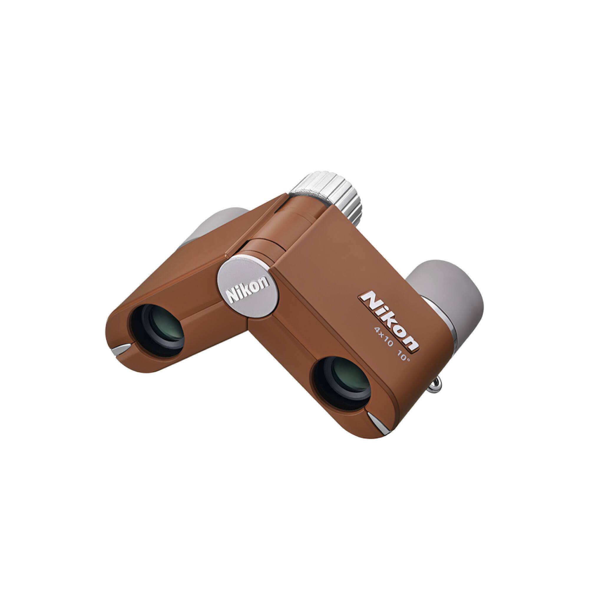 Nikon - 4x10D CF Lightweight Pocket Binoculars with 4x Magnification (Amber Brown)