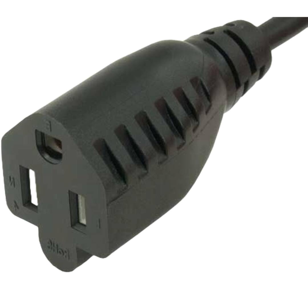 Left. Sanoxy - Sanoxy 1ft 18 AWG Monitor Power Adapter Cord (NEMA 5-15R to IEC320 C14) - Black.