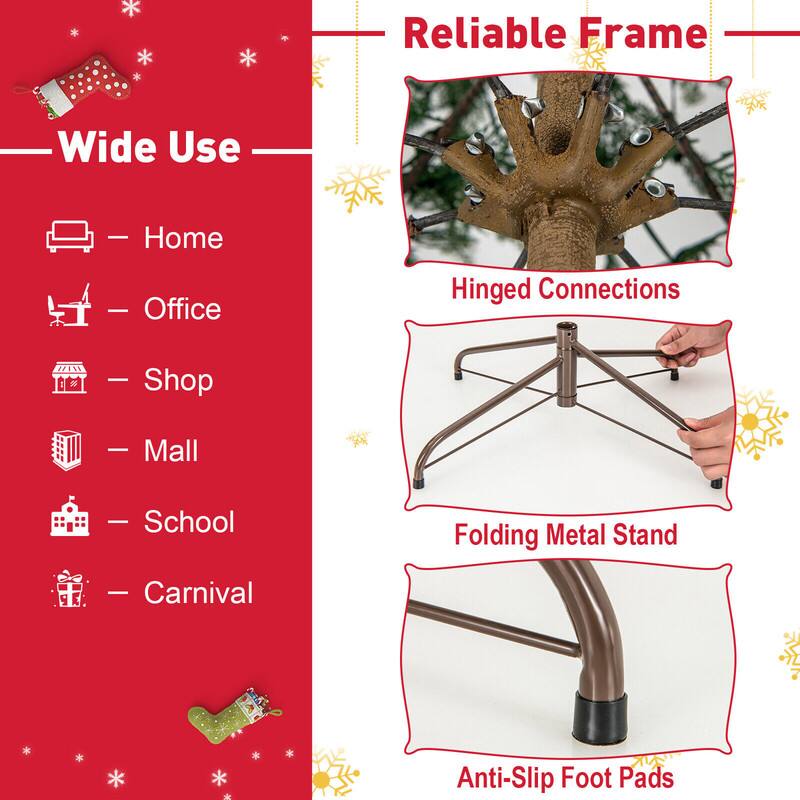 Reliable Frame

Wide Use
- Home
- Office
- Shop
- Mall
- School
- Carnival

Hinged Connections

Folding Metal Stand

Anti-Slip Foot Pads